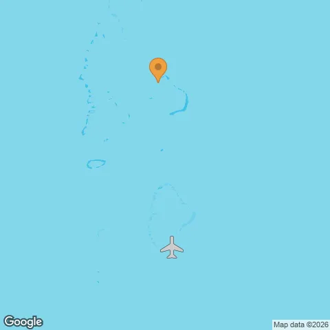 Map of Komandoo Maldives Island Resort and the nearest airport