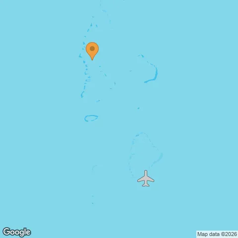 Map of Reethi Faru and the nearest airport