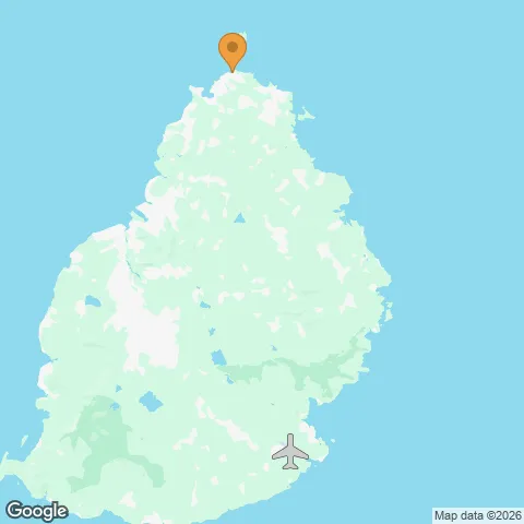 Map of Coin de Mire and the nearest airport