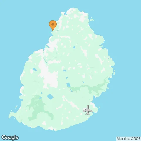 Map of Maritim Resort & Spa Mauritius and the nearest airport