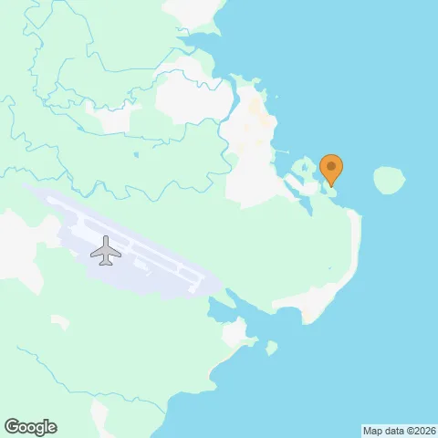 Map of Preskil Island Resort and the nearest airport