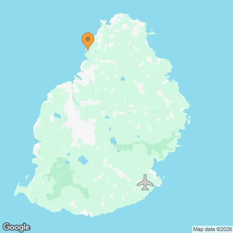 Map of Ravenala Attitude Hotel and the nearest airport