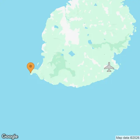 Map of St Regis Le Morne Resort Mauritius and the nearest airport