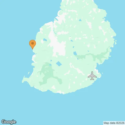 Map of Sugar Beach Mauritius and the nearest airport