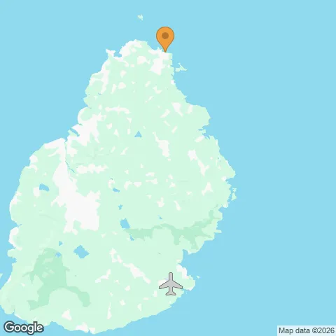 Map of Veranda Paul & Virginie and the nearest airport