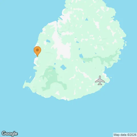 Map of Veranda Tamarin and the nearest airport