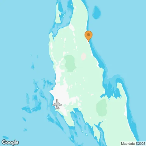Map of Diamonds Mapenzi Beach Resort and the nearest airport