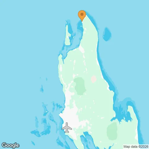 Map of Gold Zanzibar Beach House & Spa and the nearest airport