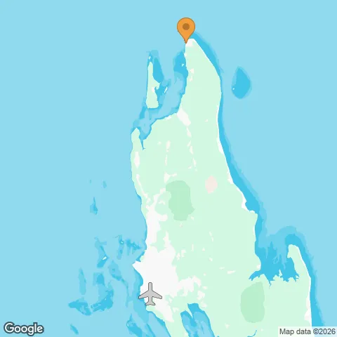 Map of Sandies Baobab Beach Resort and the nearest airport